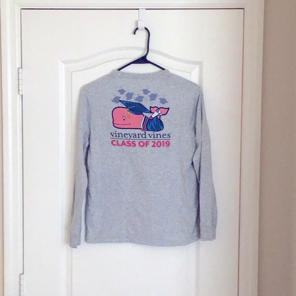 Vineyard Vines Kid’s long sleeve shirt with whale logo Grey - Size Medium
